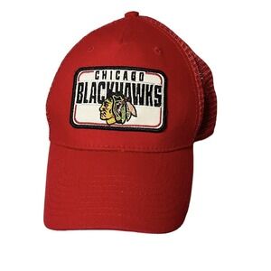 Chicago Blackhawks Red Trucker Hat Logo Patch Snapback Official NHL Fan Favorite